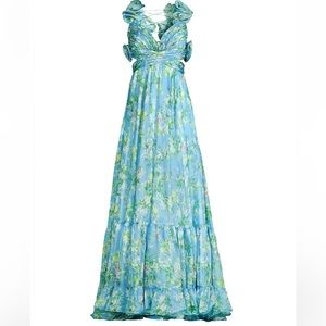Mac Duggal Ruffle Floral Gown